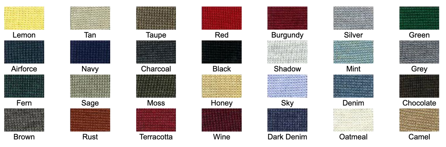 Franco Ponti. K02 Crew neck. Available in 28 colours. Colours 1 to 14