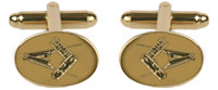 90 1383 - Masonic Engraved Oval - Gold plate