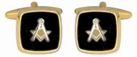 0 2821 - Masonic Onyx embossed emblem - Gold plate