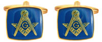 90 2824 - Masonic Blue enamel with G - Gold plate