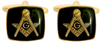 90 2825 - Masonic Black enamel with G - Gold plate