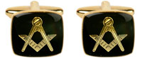 90 2827 - Masonic Black enamel - Gold plate