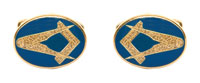 90 2830 - Masonic Blue oval enamel - Gold