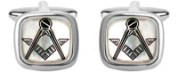 90 2835 - Masonic Mother of pearl - Rhodium plate