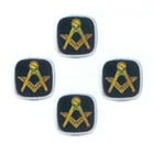 50 2836/5 - Onyx Dress Studs - Rhodium plate set