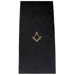 Black with Masonic Motif Silk